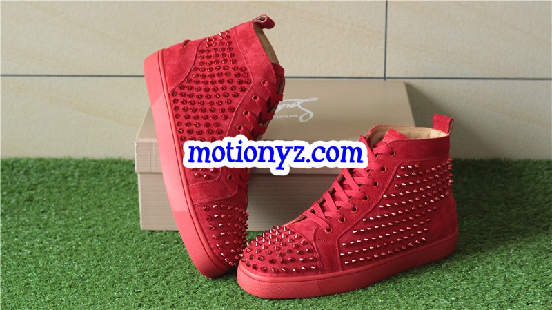 Super High End Christian Louboutin Flat Sneaker High Top Red(With Receipt)